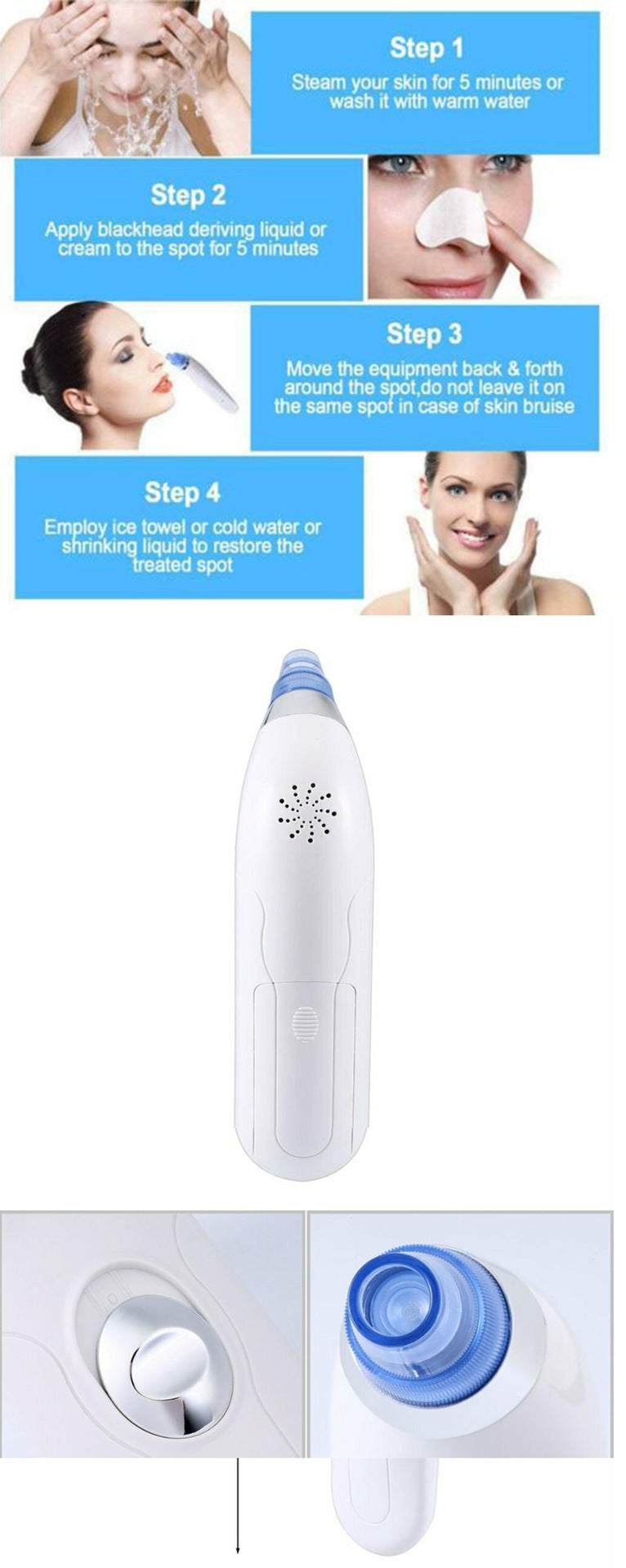 Blackhead Cleaner Vacuum Suction Modes