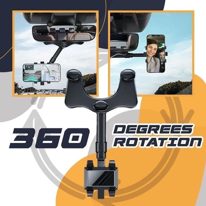 Rearview Mirror Phone Holder 360 Degree Rotation Mount
