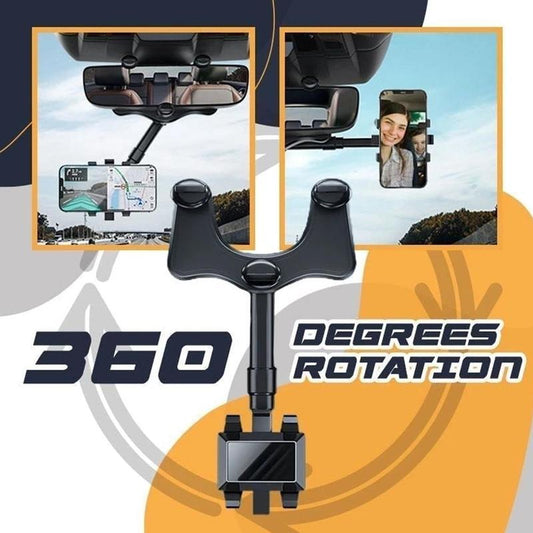 Rearview Mirror Phone Holder 360 Degree Rotation Mount