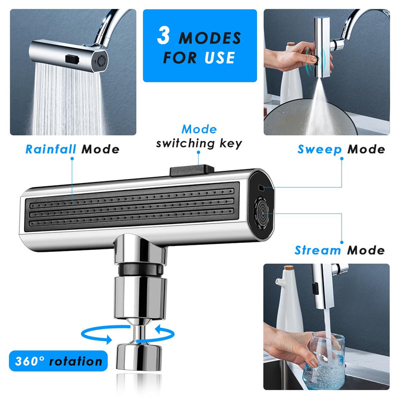 Universal Rotating Faucet Nozzle Durable Leak Proof Chrome