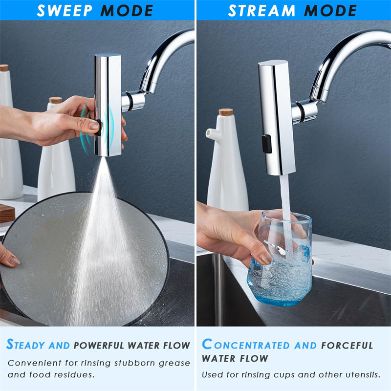 Universal Rotating Faucet Nozzle Dual Spray Modes